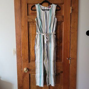 Vince Camuto Stripped Jumpsuit, Size XXS, Ivory and Green